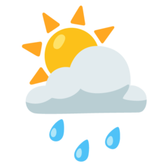sun, clouds, and rain icon